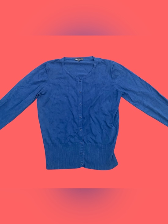 sarah Johnson Sweaters - Woman’s Blue Button-Front Crewneck Cardigan